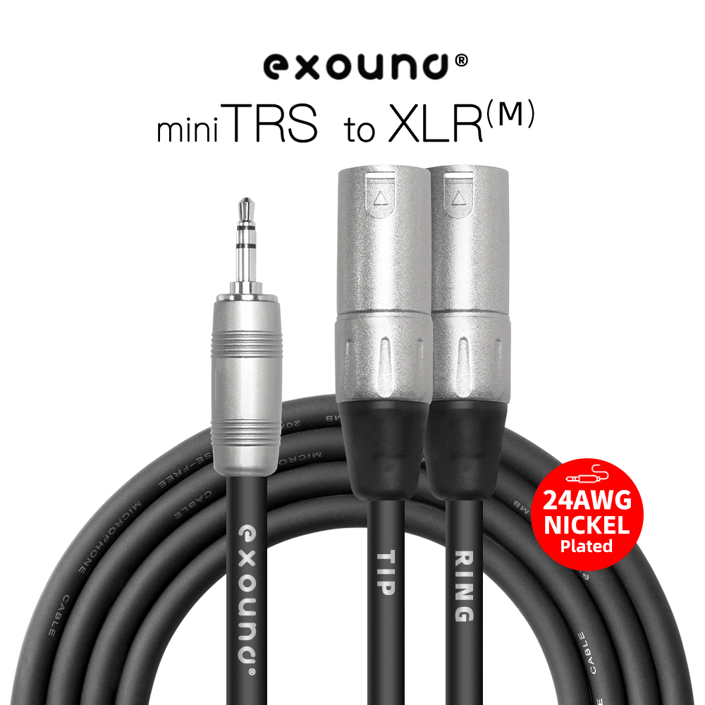 Exound 3.5mm (1/8″) Mini Jack to Stereo 3-Pin Male XLR Audio Cable
